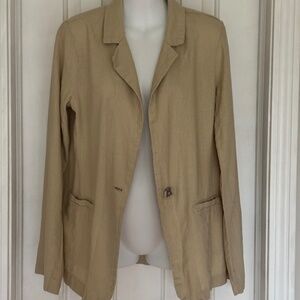 Sanctuary Linen Blend Tan 1 button Blazer With Pockets Woman Size small S